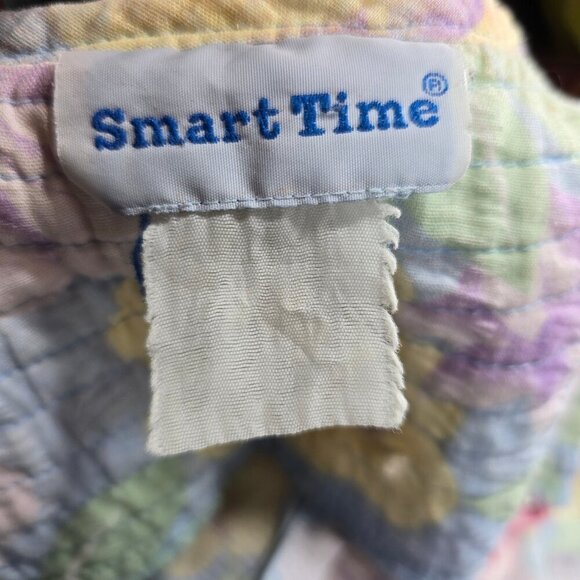 VTG Smart Time Floral Seersucker Snap Front Cottagecore Duster House Dress - Picture 7 of 7